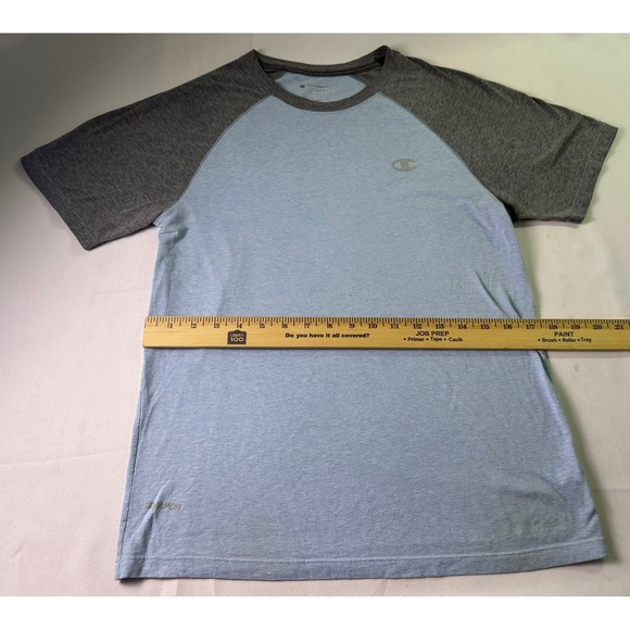 Champion Men's Small Vapor Raglan T-Shirt Blue Gray Colorblock Performance Tee - Picture 6 of 9